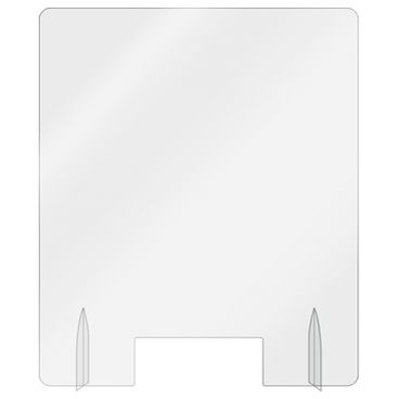 Aarco FPS3630 Freestanding Acrylic Protective Shield with Pass-Thru, 36" x 30"