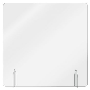 Aarco FPT2424-3 Clear Acrylic 24" High x 24" Wide Freestanding Protection Shield