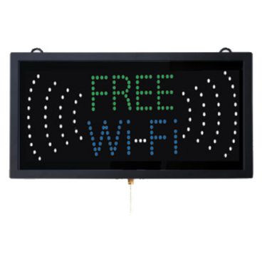 Aarco FRE11M 18-3/4" x 9-3/4" LED "FREE Wi-Fi" Sign With 3 Display Modes