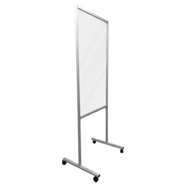 Aarco GAW8430 Acrylic Window 84" High x 30" Wide Lightweight Mobile Stand By Me Protection Shield With Aluminum Tubing And 4 Swivel Casters