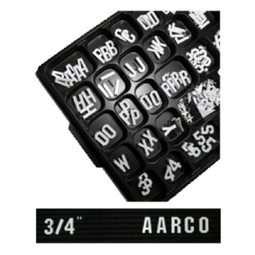 Aarco GF.75 3/4" Gothic Style Universal Single Tab Letter and Number Set - 165 Characters