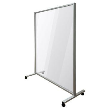 Aarco HAWPC7260 Polycarbonate Window 72" High x 60" Wide Heavyweight Mobile Stand By Me II "The Germ Barrier" Protection Shield With Aluminum Tubing And 4 Swivel Casters
