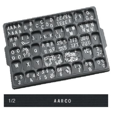Aarco HFD.50 1/2" Helvetica Universal Single Tab Letter and Number Double Set - 330 Characters