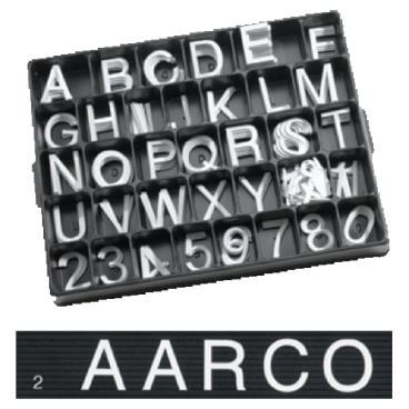 Aarco HFD2.0 2" Helvetica Universal Single Tab Letter and Number Double Set - 320 Characters