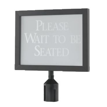 Aarco HSF1114BK 11 1/8" x 14 1/8" Black Finish Horizontal Removable Steel Stanchion Sign Frame