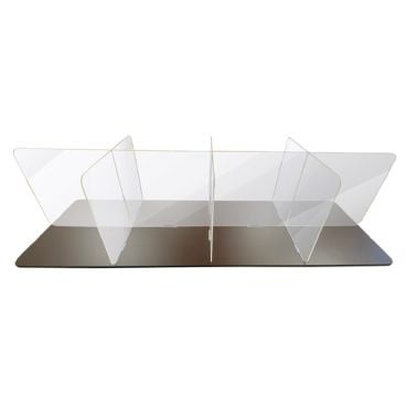 Aarco HSS247230 Clear 24" High x 72" Wide x 30" Deep 5 mm Thick Acrylic "H" Shaped Table Top Spread Protection Shield