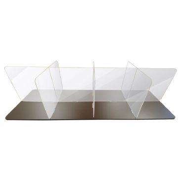 Aarco HSS249636 Clear 24" High x 96" Wide x 36" Deep 5 mm Thick Acrylic "H" Shaped Table Top Spread Protection Shield