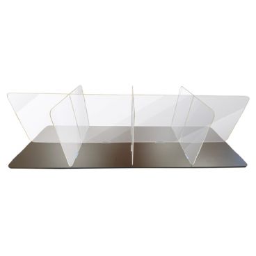 Aarco HSS307230 Clear 30" High x 72" Wide x 30" Deep 5 mm Thick Acrylic "H" Shaped Table Top Spread Protection Shield
