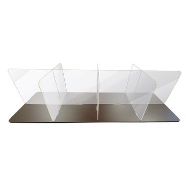 Aarco HSSPC249630 Clear 24" High x 96" Wide x 30" Deep 5 mm Thick Polycarbonate "H" Shaped Table Top Spread Protection Shield