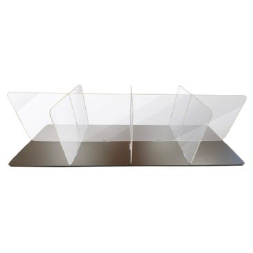 Aarco HSSPC249636 Clear 24" High x 96" Wide x 36" Deep 5 mm Thick Polycarbonate "H" Shaped Table Top Spread Protection Shield
