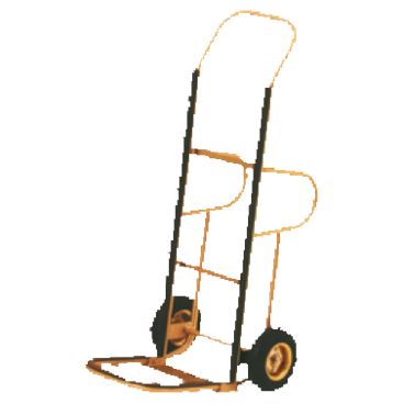 Aarco HT-1B Bellman's Stainless Steel Brass Finish Luggage Cart / Hand Truck - 15" x 15" x 48"