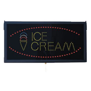 Aarco ICE13L 23-1/2" x 11-3/4" LED "ICE CREAM" Sign With 3 Display Modes