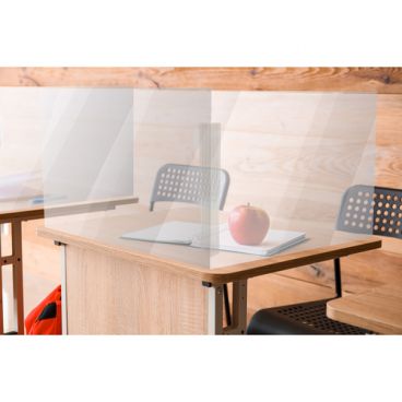 Aarco LSSP303624 Clear 30" High x 36" Wide x 24" Deep 5 mm Thick Polycarbonate "L" Shaped Desk Top Spread Protection Shield