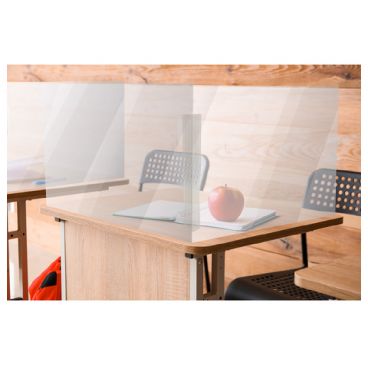 Aarco LSSP303624 Clear 30" High x 36" Wide x 24" Deep 5 mm Thick Polycarbonate "L" Shaped Desk Top Spread Protection Shield