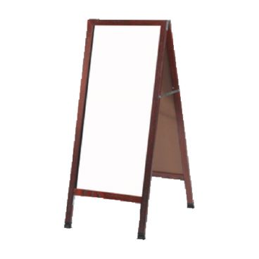 Aarco MA-35 42" x 18" Cherry A-Frame Sign Board with White Marker Board