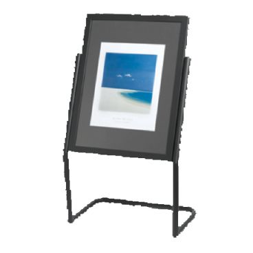 Aarco P-15BK Black 25" x 48" Double Pedestal Poster Stand