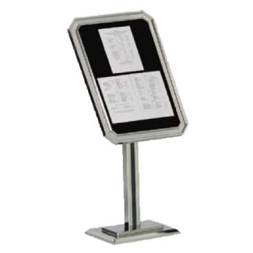 Aarco P31-C 49" x 23" Single Pedestal Ornamental Sign Poster Stand With Chrome Finish