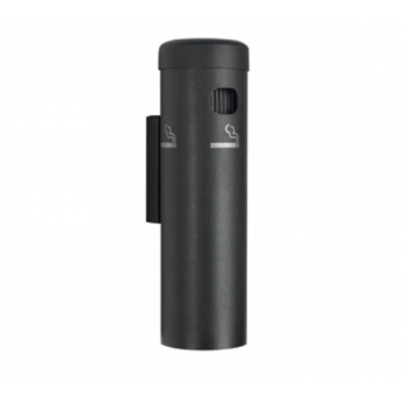 Aarco SB15W 3-1/2" Wall Mounted Cigarette / Ash Receptacle With Removable Canister And Cap, Black Finish