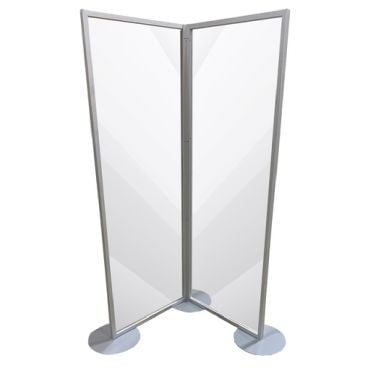 Aarco TCG602424 Clear 60" High x 24" x 24" Acrylic Corner Guard Floor-Standing Spread Protection Shield With Satin Anodized Aluminum Frame