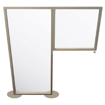 Aarco TWA5424 Clear Acrylic 54" High x 24" Wide Floor Panel And 24" x 24" Desktop Panel Wrap Around Spread Protection Shield With Satin Anodized Aluminum Frame