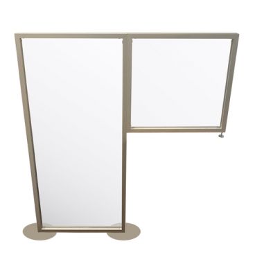 Aarco TWA7224 Clear Acrylic 72" High x 24" Wide Floor Panel And 24" x 24" Desktop Panel Wrap Around Spread Protection Shield With Satin Anodized Aluminum Frame