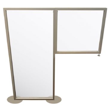 Aarco TWA7224 Clear Acrylic 72" High x 24" Wide Floor Panel And 24" x 24" Desktop Panel Wrap Around Spread Protection Shield With Satin Anodized Aluminum Frame