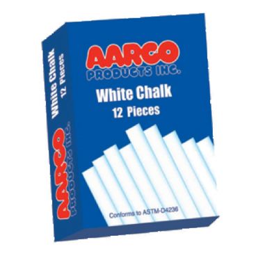 Aarco WCS-12 Box of 12 White Chalk, Case of 12