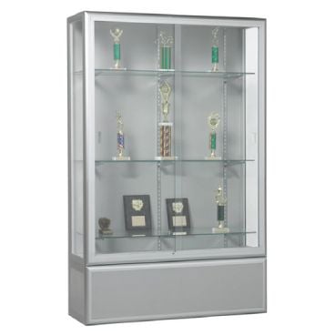 Aarco WFDC7648S Silver Waterfall Style Display Case