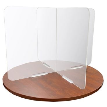Aarco XSS3036 Clear 30" High x 36" Wide 5 mm Thick Acrylic "X" Shaped Table Top Spread Protection Shield