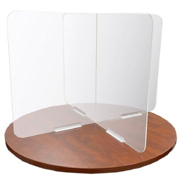 Aarco XSS3048 Clear 30" High x 48" Wide 5 mm Thick Acrylic "X" Shaped Table Top Spread Protection Shield