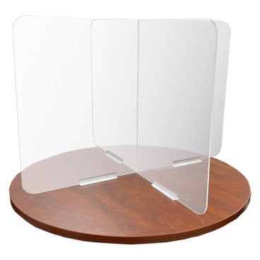 Aarco XSSPC2436 Clear 24" High x 36" Wide 5 mm Thick Polycarbonate "X" Shaped Table Top Spread Protection Shield