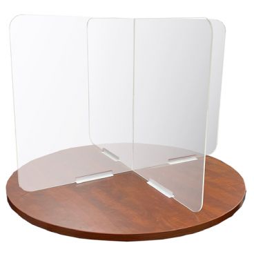 Aarco XSSPC2436 Clear 24" High x 36" Wide 5 mm Thick Polycarbonate "X" Shaped Table Top Spread Protection Shield