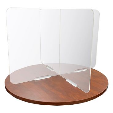 Aarco XSSPC2448 Clear 24" High x 48" Wide 5 mm Thick Polycarbonate "X" Shaped Table Top Spread Protection Shield