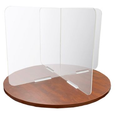 Aarco XSSPC2448 Clear 24" High x 48" Wide 5 mm Thick Polycarbonate "X" Shaped Table Top Spread Protection Shield