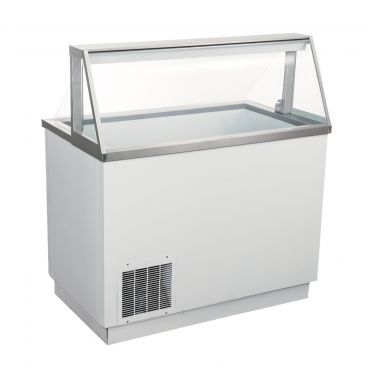 Admiral Craft USDP-47 White 47" Wide Angled Glass Top Ice Cream Dipping Cabinet, 115V