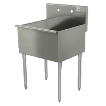 Advance Tabco 4-1-24 24” One Compartment Stainless Steel Square Corner Scullery Budget Sink - 400 Series