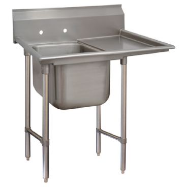 Advance Tabco 9-1-24-18R 40” One Compartment Stainless Steel Regaline Sink With Right-side Drainboard - Super Saver 9 Series