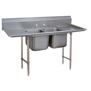 Advance Tabco 9-22-40-24RL Super Saver Two Compartment Pot Sink with Two Drainboards - 93"