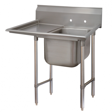 Advance Tabco 9-81-20-18L 44” One Compartment Stainless Steel Regaline Sink With Left-side Drainboard - Super Saver 9 Series