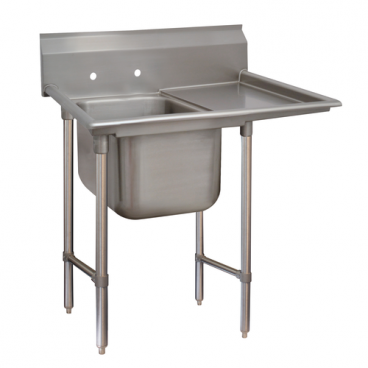 Advance Tabco 93-1-24-36R 58” One Compartment Stainless Steel Regaline Sink With Right-side Drainboard - Standard 93 Series