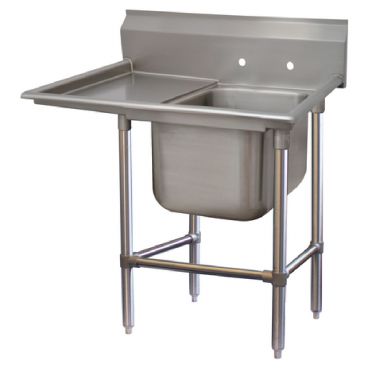 Advance Tabco 94-21-20-24L 50” One Compartment Stainless Steel Regaline Sink With Left-Side Drainboard - Spec-Line 94 Series