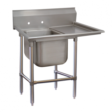 Advance Tabco 94-41-24-24R 54” One Compartment Stainless Steel Regaline Sink With Right-Side Drainboard - Spec-Line 94 Series