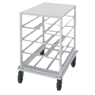 Advance Tabco CR10-72 Low Profile Heavy Duty Welded Aluminum Mobile Can Rack For #10 And #5 Type Cans With Aluminum Top