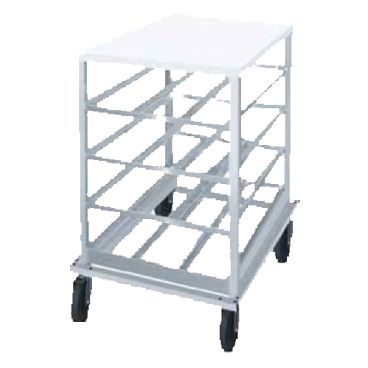 Advance Tabco CRPL10-72 Low Profile Heavy Duty Welded Aluminum Mobile Can Rack For #10 And #5 Type Cans With Poly Top
