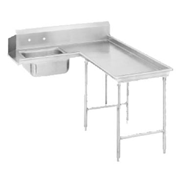 Advance Tabco DTS-G70-72R Island Soil L-Shape Stainless Steel Dishtable With Pre-Rinse Sink And 71" Right Side, Standard Series