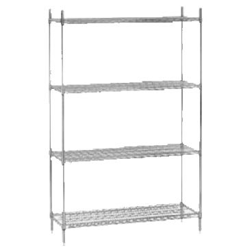 Advance Tabco ECC-1836 18" x 36" Chrome-Plated Wire Shelving Combo With 4 Shelves