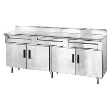 Advance Tabco HDRC-306 72" Stainless Steel Enclosed Base Storage Cabinet With 4 Hinged Doors And 2 Drawers