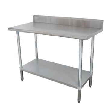 Advance Tabco KSLAG-240-X Stainless Steel 24" x 30" Economy Work Table w/ Undershelf And 5" Backsplash