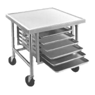Advance Tabco MT-MS-300 30" x 30" Stainless Steel Mobile Mixer Table with Stainless Steel Base and Tray Slides