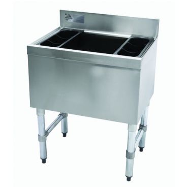 Advance Tabco SLI-12-36-10 Stainless Steel 36" x 18" Underbar Ice Bin/Cocktail Unit, 10-Circuit Cold Plate